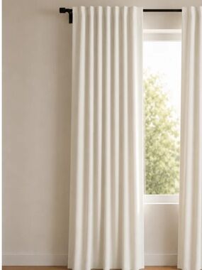 Sleepout Loop Non-Toxic 100% Blackout Curtain 50” x 84” Cream White NWOT